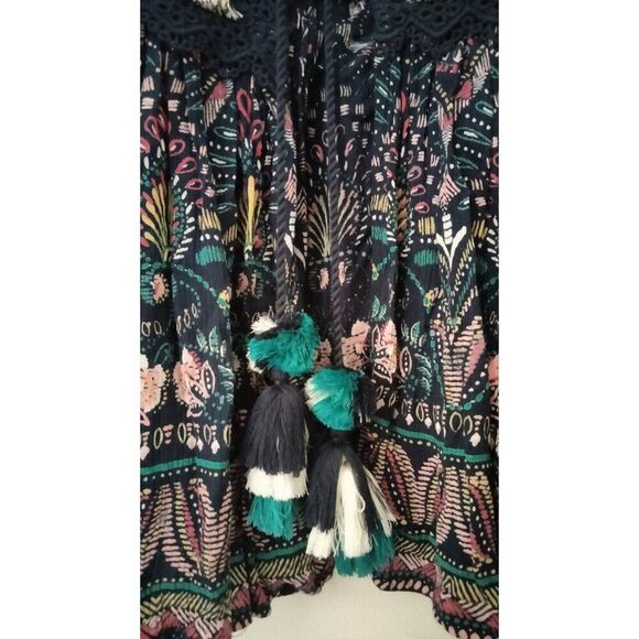 Women's small open tie front long sleeve blouse - made in India - Picture 8 of 10